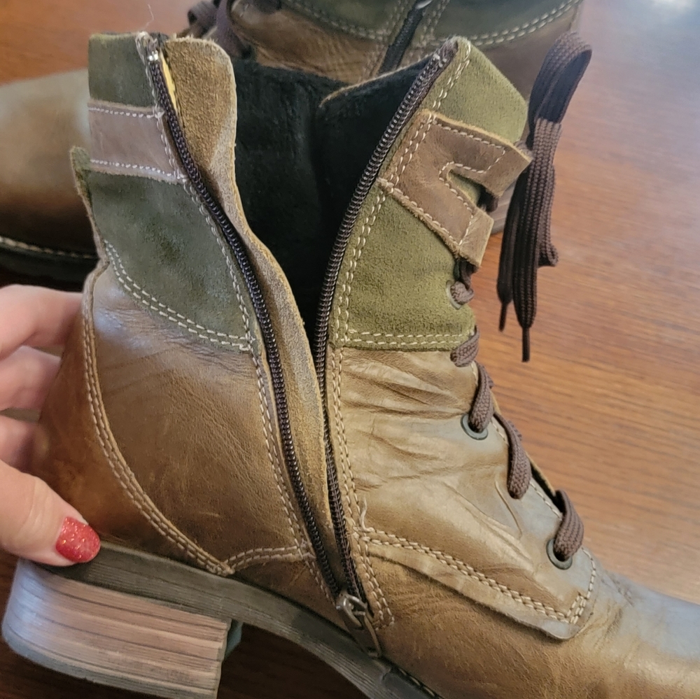 Dromedaris Kara Ankle Boot Olive Brown Size 41 - Picture 5 of 15